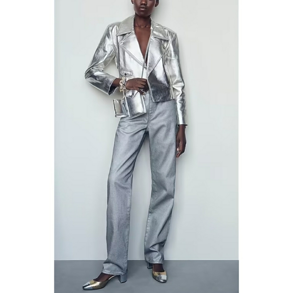 J.Crew Collection slouchy-straight jean in silver